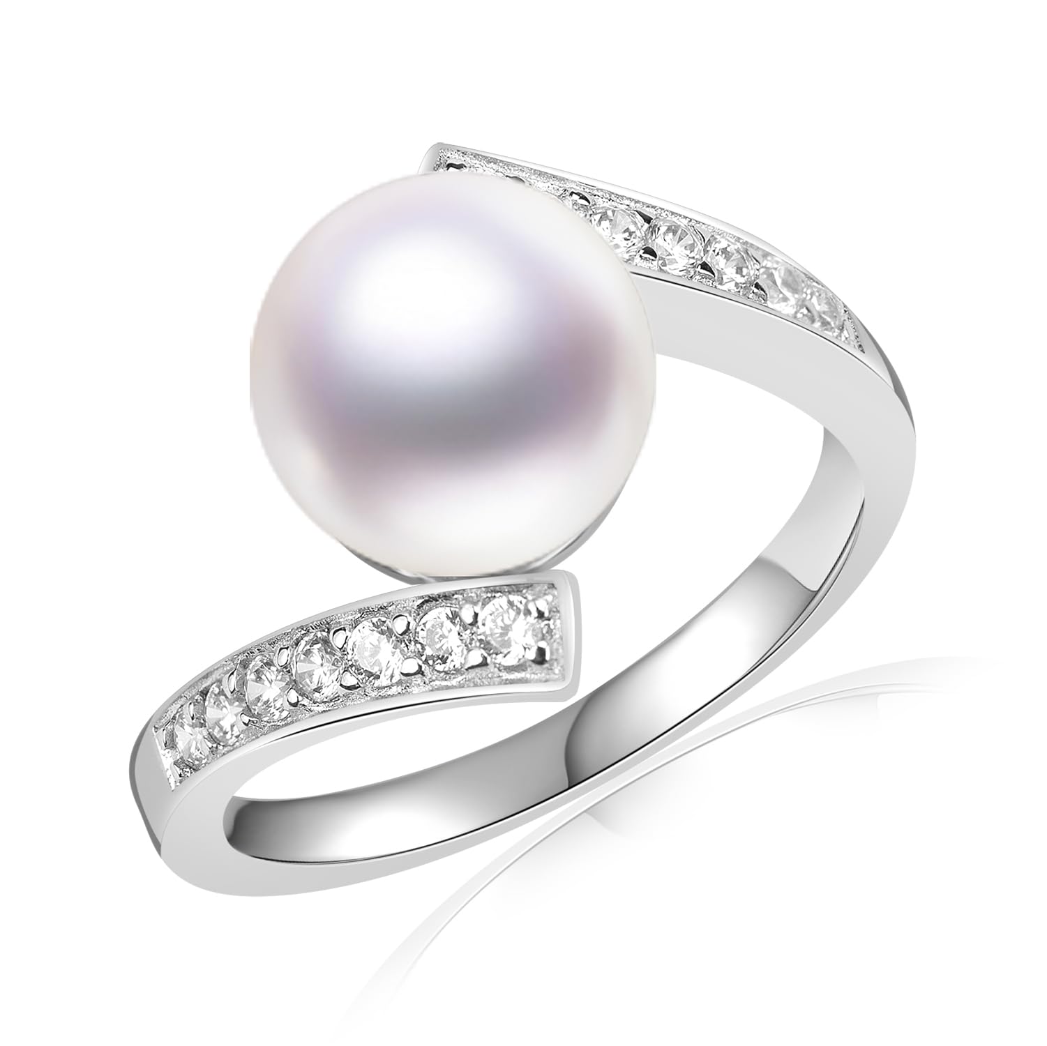 アクセサリー PEARL RING Buy MISS JO 92.5 Sterling Silver Natural Pearl and Zircon Ring