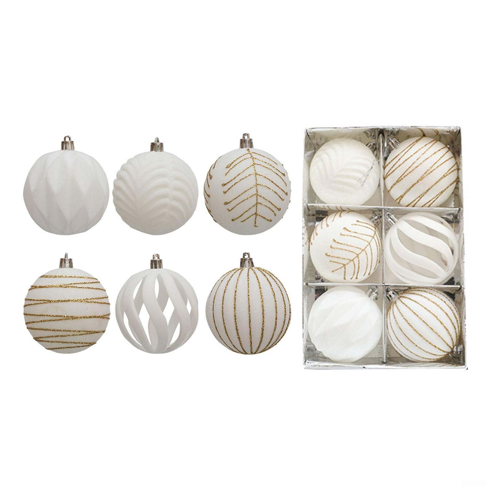 6-teiliges befüllbares Weihnachtskugel-Set für festliche Dekoration, Hochzeiten, Gartenpartys und mehr (Blau1)