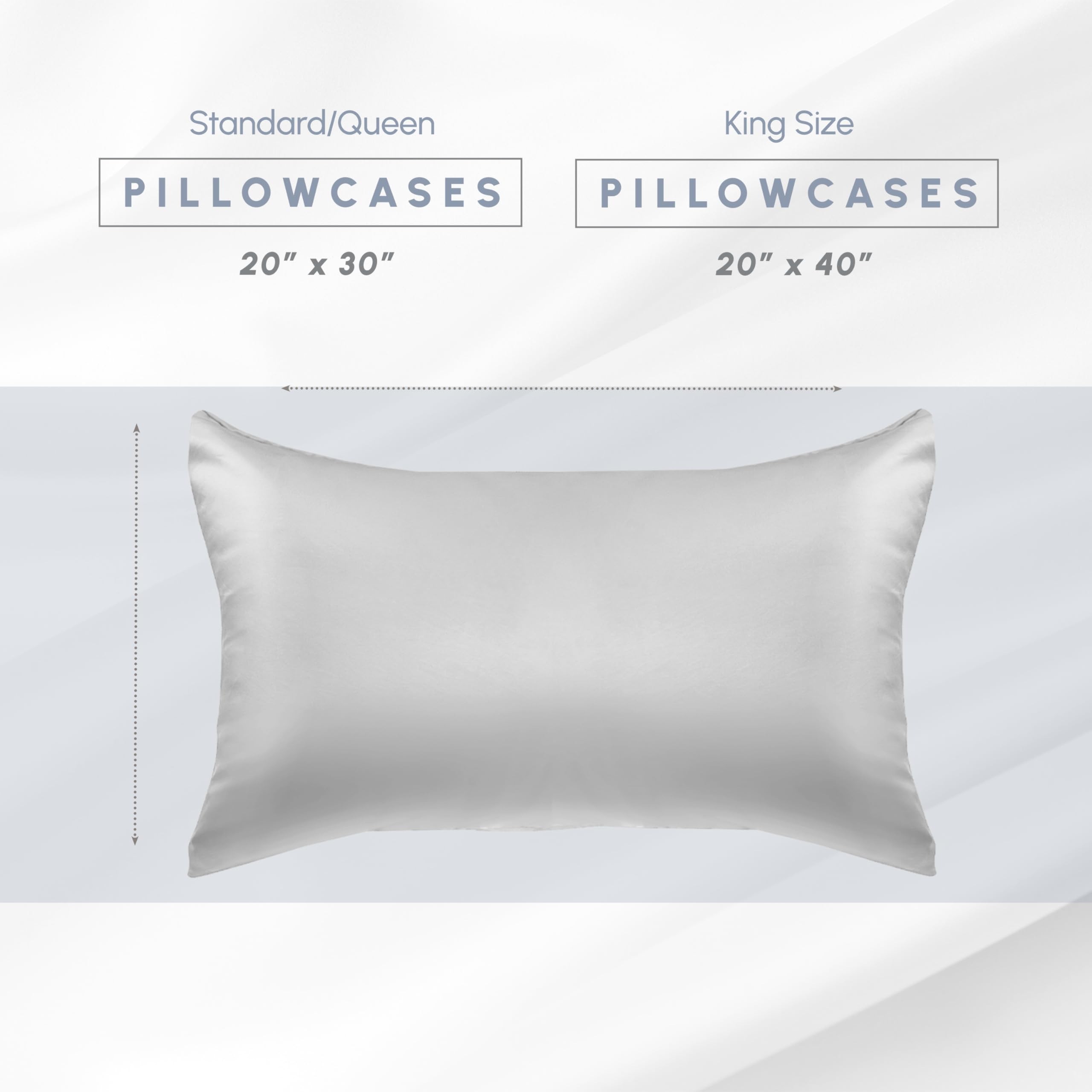 Elegant Comfort Set di 4 federe rinfrescanti in raso di viscosa con chiusura a cerniera nascosta, lisce come la seta per la migliore cura dei capelli e della pelle, bella confezione regalo, set di 4