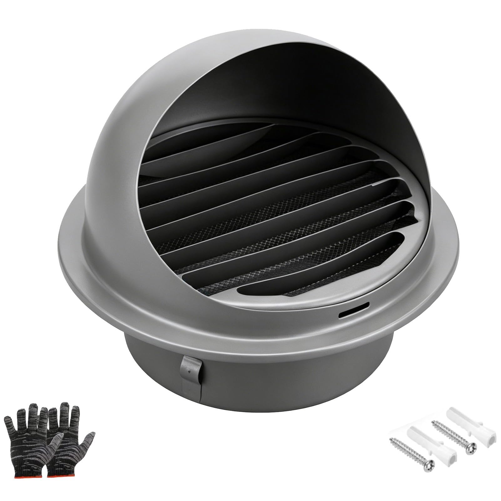 Rejilla de Ventilación de Acero Inoxidable，100/120/150 mm, Tapa Redonda de Ventilación de Aire con Lamas, Pantalla de Insecto，para Climatización, Secadoras，industria
