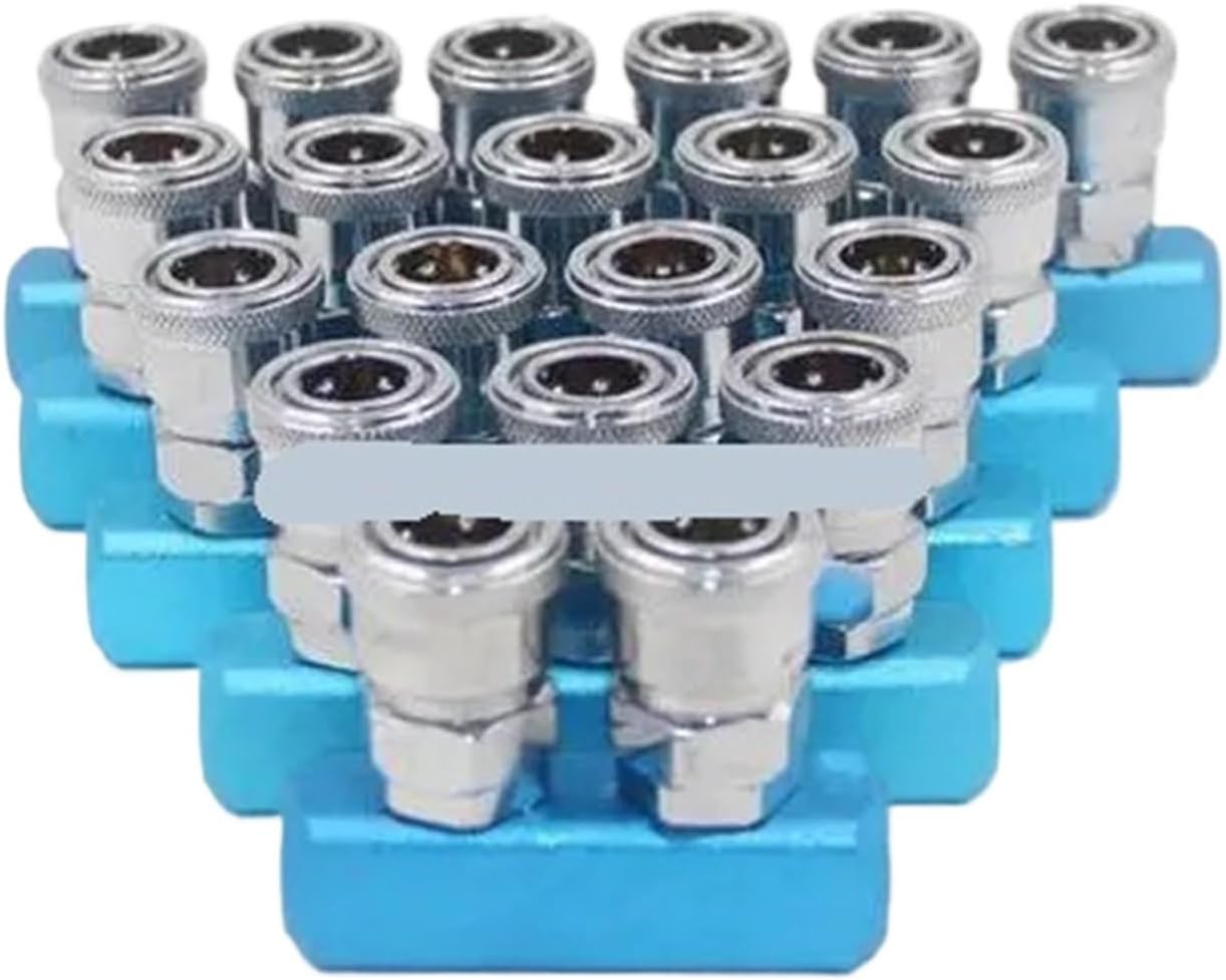 Pneumatic 2 Way Air Hose Quick Coupler Socket Connector Pipe Fitting 1/4" BSPT