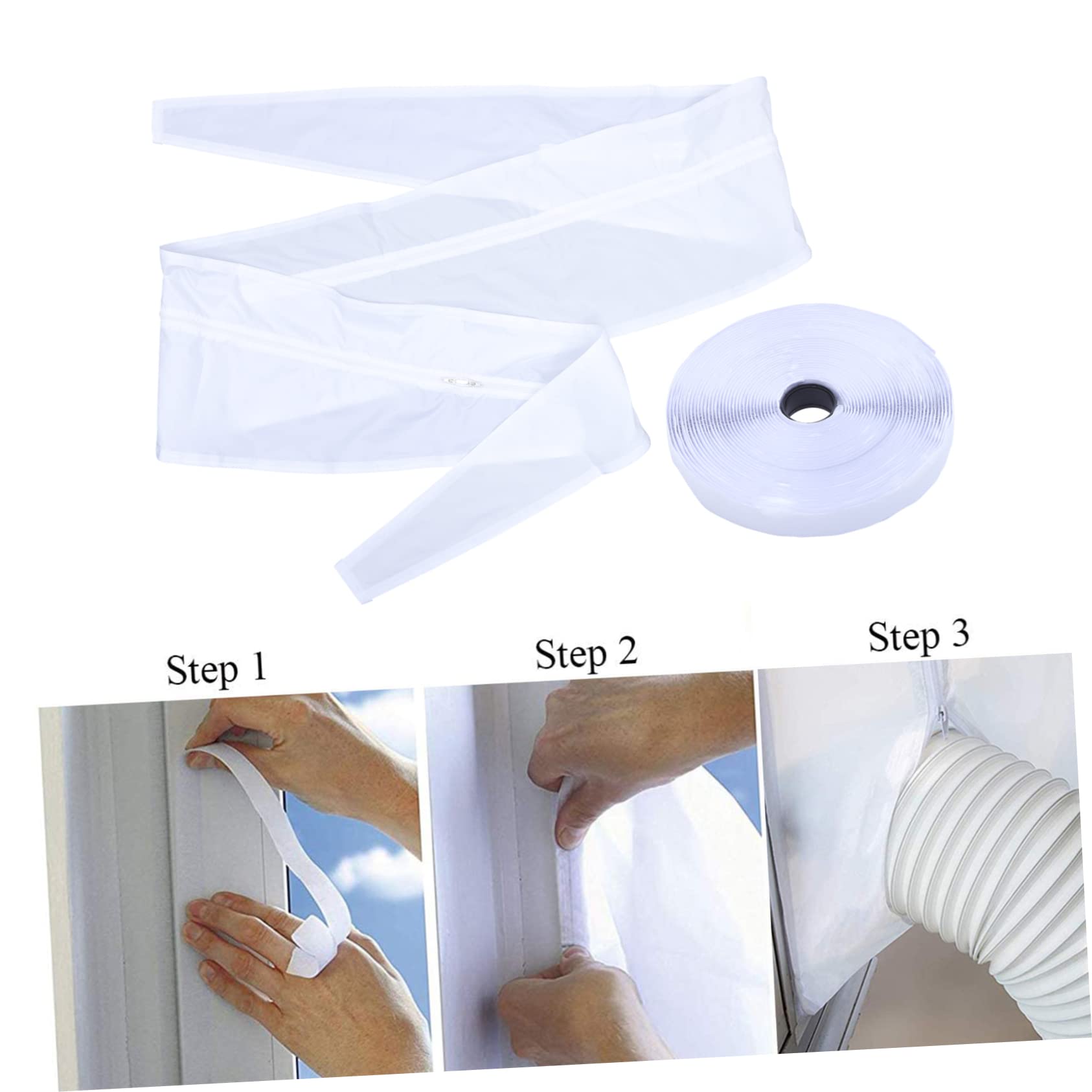 Cabilock 2 Set Panno per aria condizionata mobile film bloccante pos condizionatore portatile condizionatori Guarnizione per aria condizionata da 4 m Kit di sigillatura per finestre da 4 m