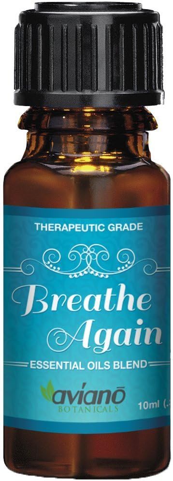 #1 Breathe Again Essential Oils Blend for Sinus Relief - Supports Allergies, Cold & Congestion Relief - 100% Pure & Therapeutic Grade by Aviano Botanicals
