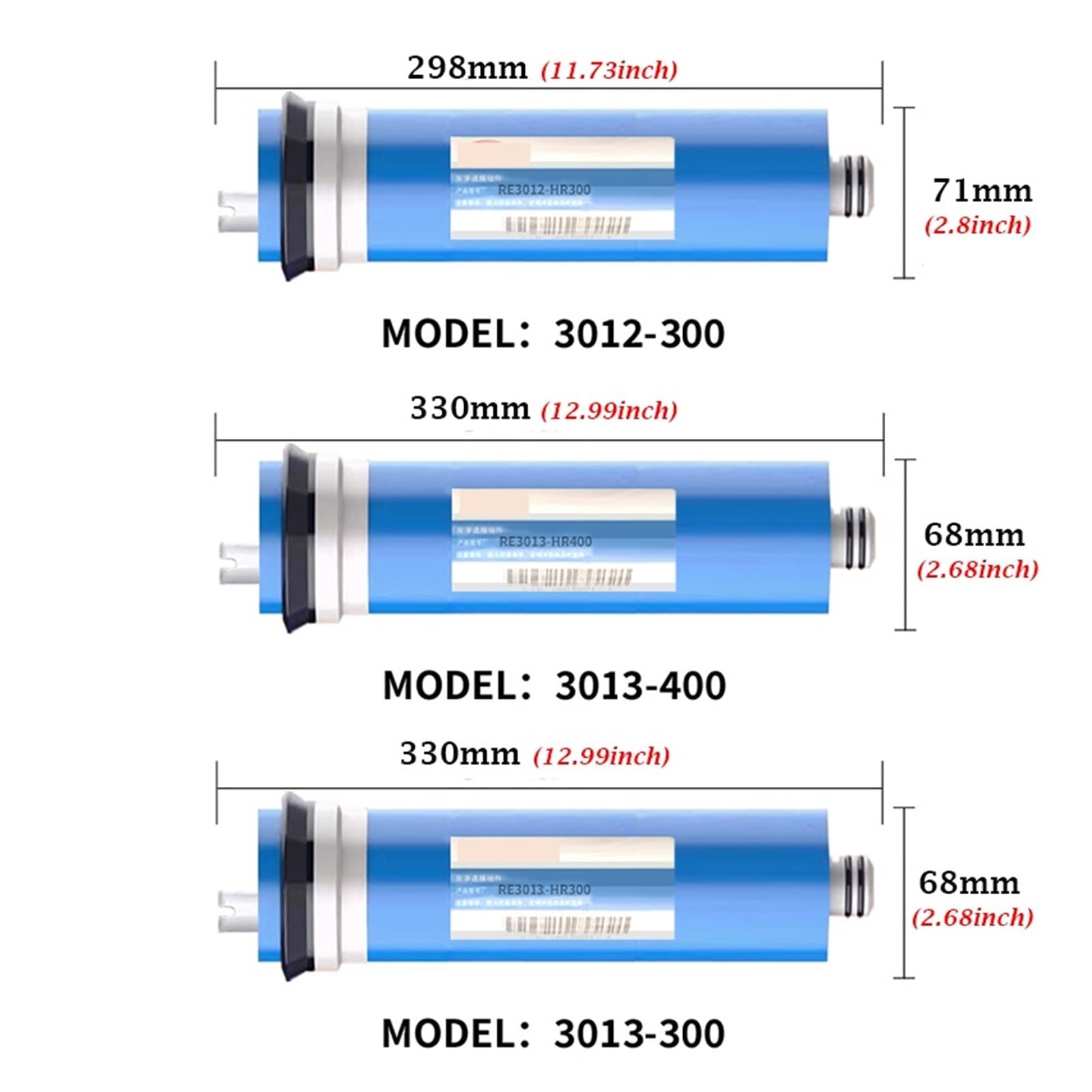 Filtro per l'acqua ad osmosi inversa 75/100/125/150/400GPD Cucina di Casa Osmosi Inversa RO Sostituzione Della Membrana Acqua Filtro Depuratore Acqua Potabile trattamento per il filtro dell'acqua sott
