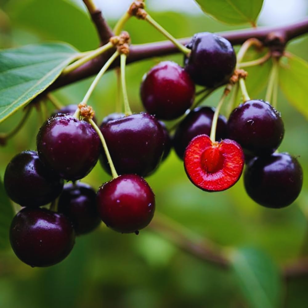 Set 2 Black Cherry Trees Live Plant, Sweet Cherry Plant Live, Wild Black Cherry Tree Plant from 1 Feet Tall