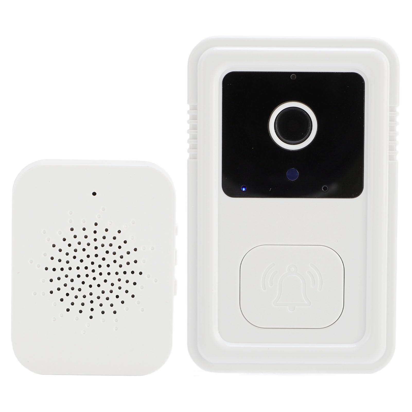 Wireless Video Doorbell, 2.4G WiFi, 2-Way Audio, Cloud Storage, No Monthly Fee, Head to Toe View, Voice Changer, AI Intelligent Human and Package Detection (White)