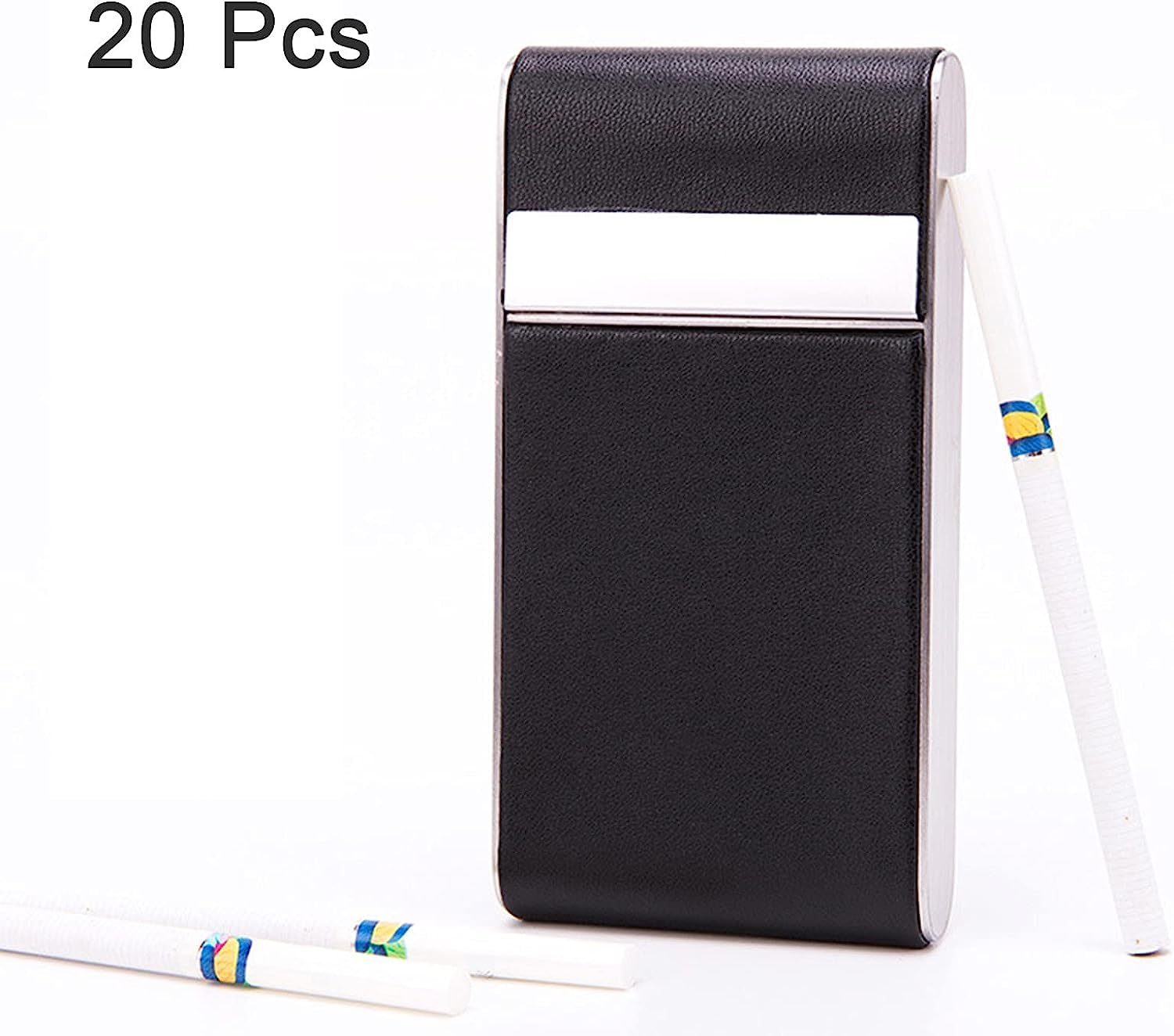 Amazon.com: Wcxixo PU Leather & Metal Cigarette Case, Cigarette