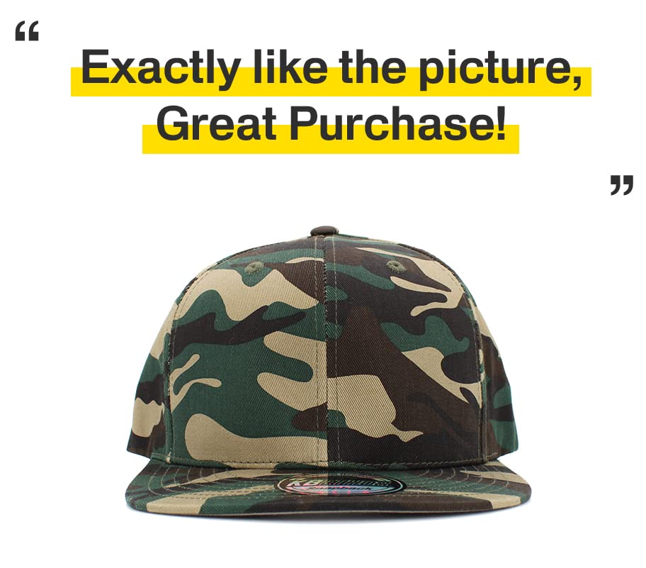 Image of KBETHOS Classic Snapback Hat Blank Cap Underbrim Cotton Wool Blend Flat Visor Adjustable Unisex