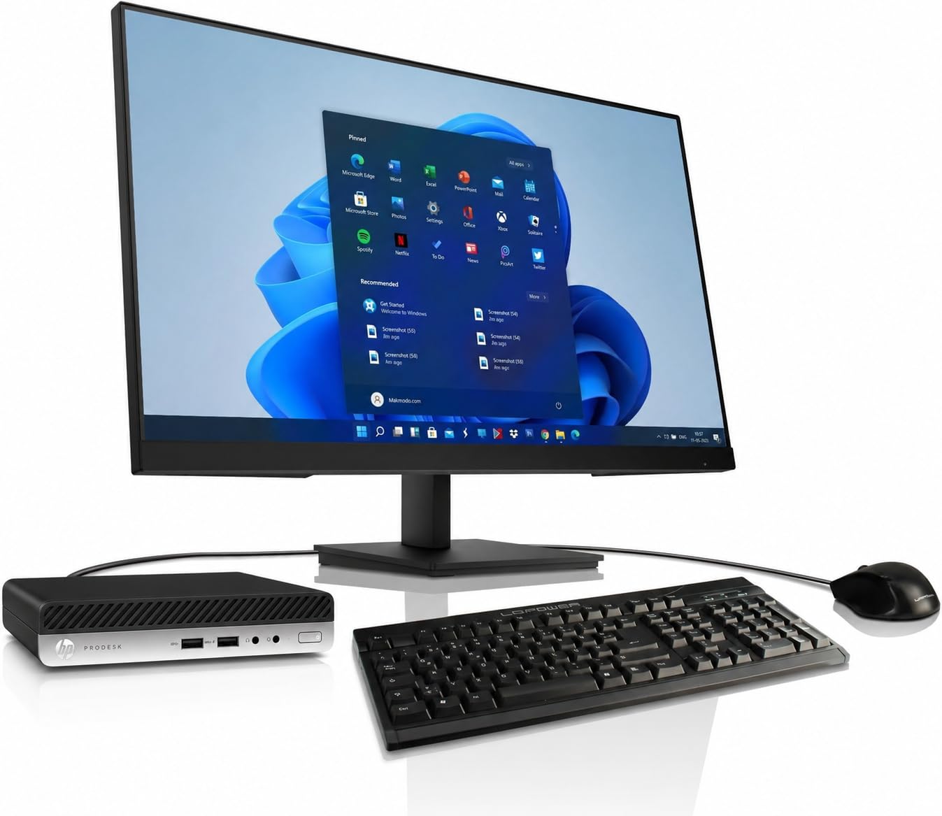 All-in-One Paket HP 27-Zoll Ryzen5 Computer mit 3 Jahren Garantie! AMD Ryzen5 2400GE, 8 Threads, 3.8 GHz, 16 GB DDR4, 256 GB SSD, Vega 11 3D, WLAN, USB 3, Windows 11, MS Office - 8623
