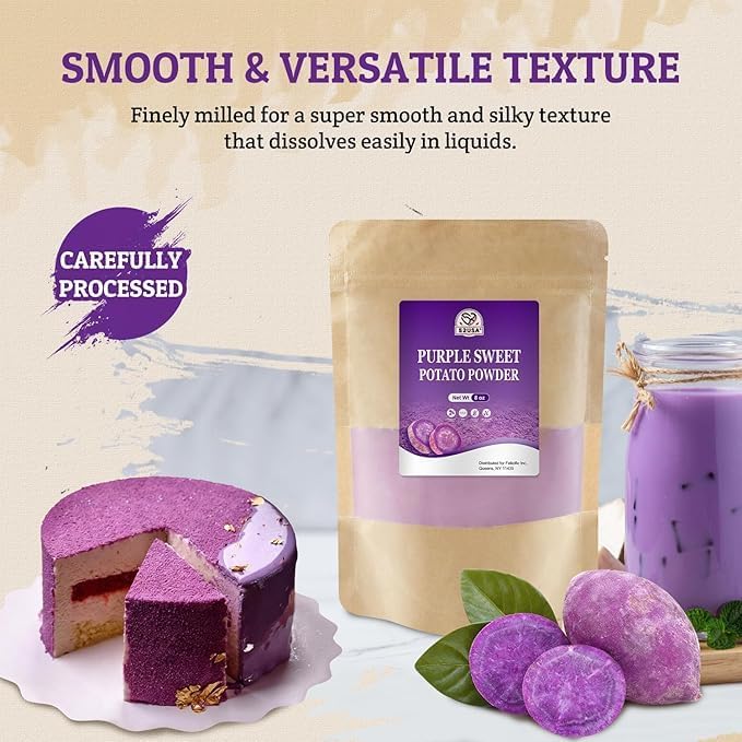 Image of 52USA Purple Sweet Potato Powder, 8oz (227g) |100% Natural Food Coloring, Rich Anthocyanin, Gluten-Free&Vegan Flavoring Powders, Purple Potato Powder for Baking, Smoothies, Desserts, Resealable Bag