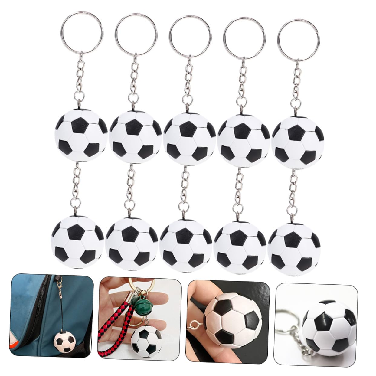 Abaodam 2 Series Llaveros De Fútbol Colgantes Fútbol Para Decorar Claves Para Eventos Y Fiestas 10 Piezas*2