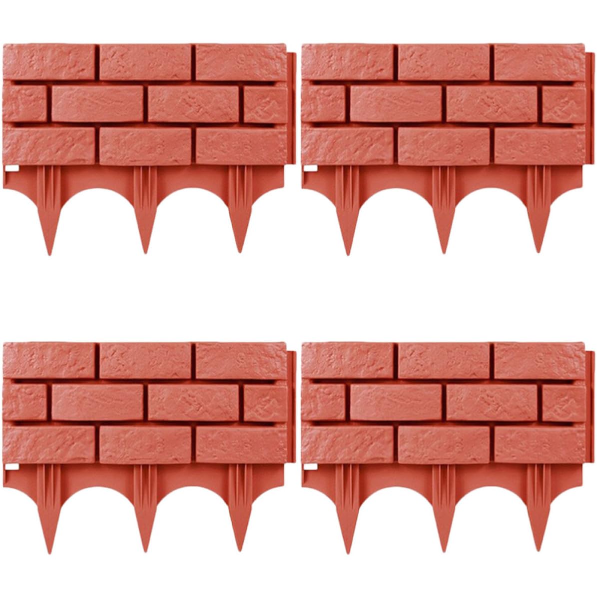 DOITOOL Recinzione da Giardino 4 Pezzi Bordura Decorativa in Plastica per Cortile e Aiuole per Orti e Prati