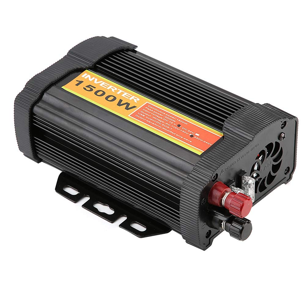 Falownik samochodowy, 1500 W, 12 V DC do 110 V AC, przetwornica napięcia, przetwornica do samochodu