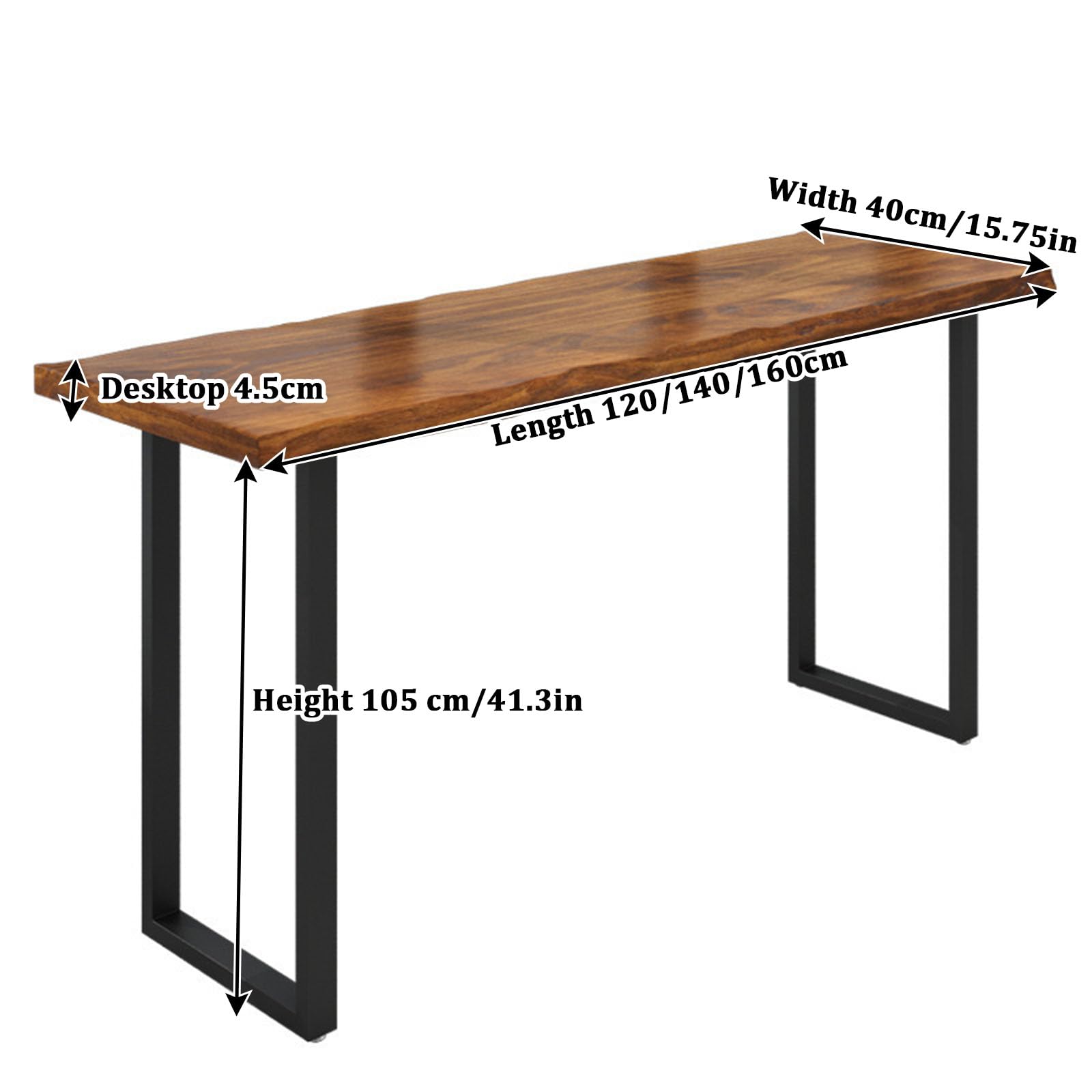 Tavolo da bar alto e stretto, in legno massello, per corridoio e finestra, tavolo lungo da bancone, slish & design, sedie non incluse