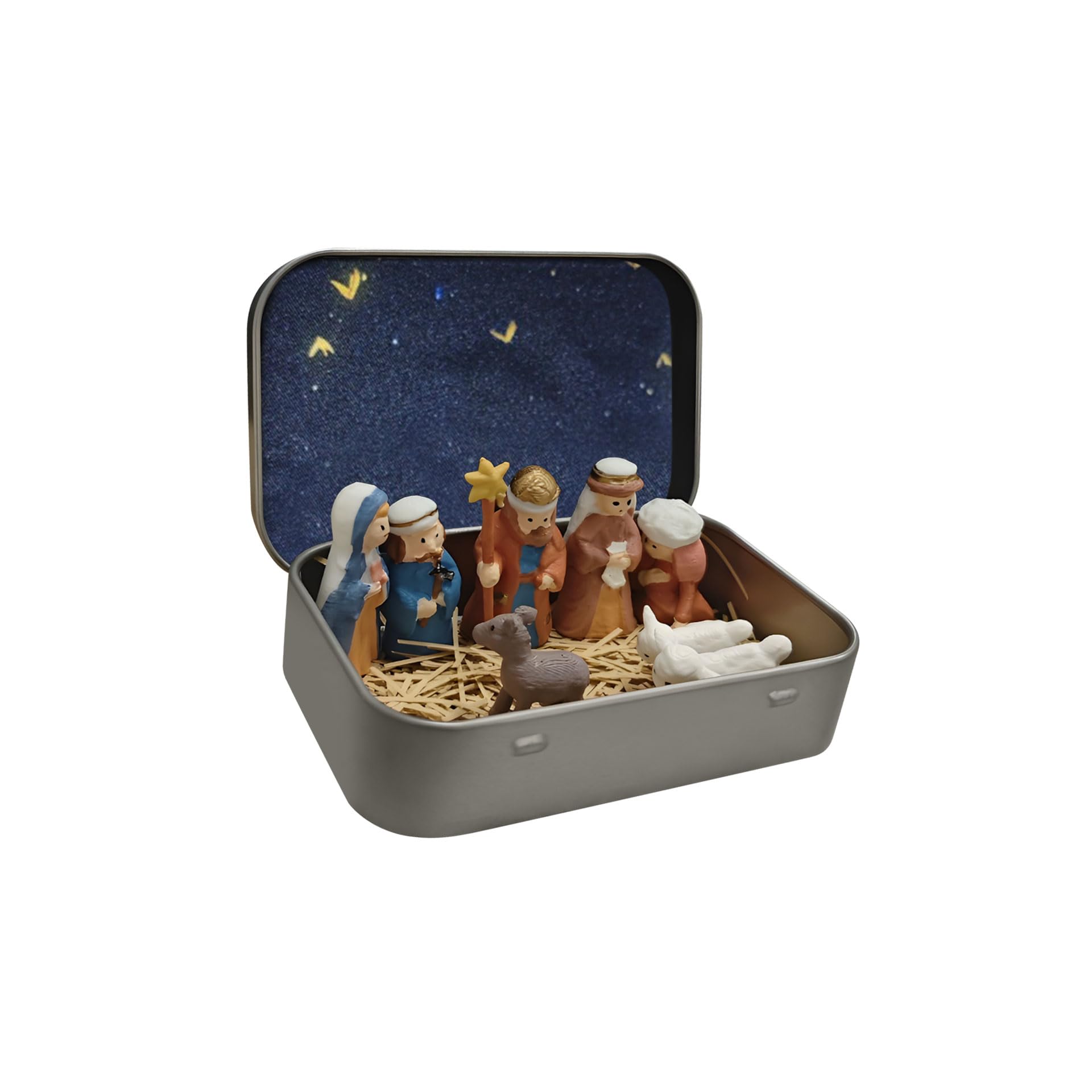 Msioytog Set Small Nativity Figurines Resin Scene Ornament for Blessing Holiday Decors Festival Atmospheres Travel Nativity Figurines Small Resin Set for Portable Christmas Decor and Holiday