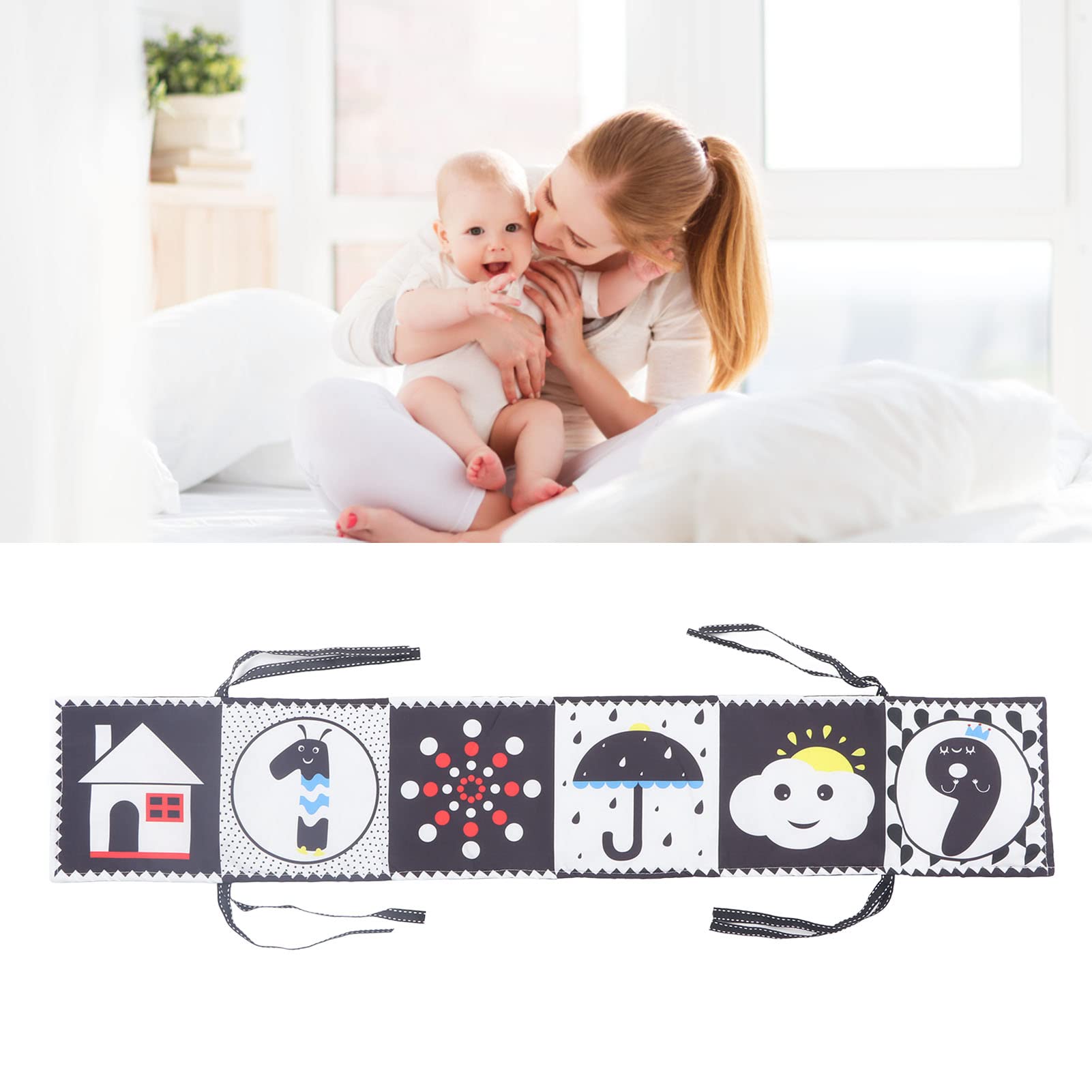 GLOGLOW Baby Cloth Book Soft Cloth Book Portable Early Education (Plants and Weather and Alphabet Cloth Book)