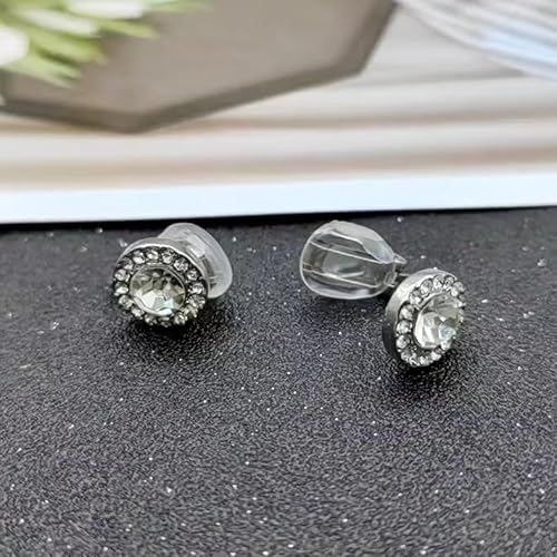 Vggaeely 3 Pairs Clip On Earrings For Women Cubic Zirconia Crystal Rhinestone Fake Pearl Non Pierced Earrings Rhinestone thumb #5