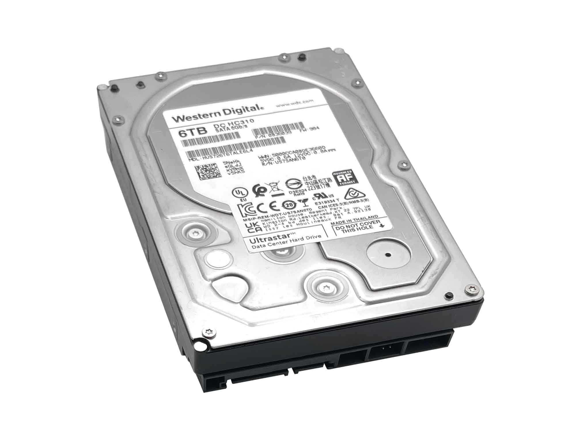 Western Digital 6TB Ultrastar DC HC310 SATA HDD - 7200 RPM Class, SATA 6 Gb/s, 256MB Cache, 3.5inch - HUS726T6TALE6L4 (Renewed)