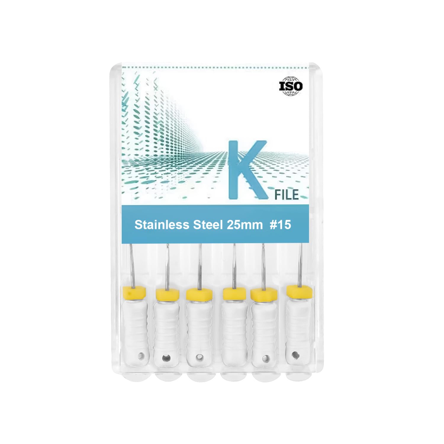 Nski White 6Pcs/Pack Hand Use K-Files Stainless Steel Endo Files #15 Endodontic Files 21Mm/25Mm (25Mm)