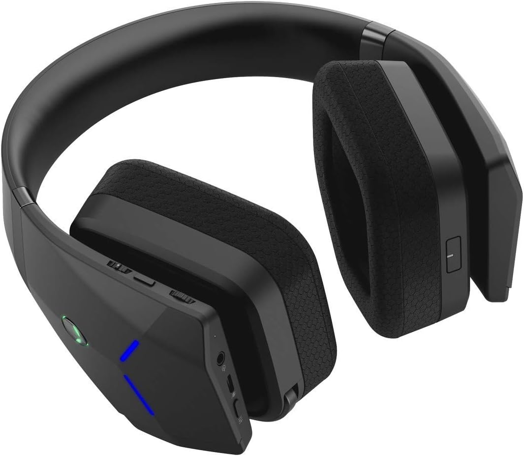 Alienware Wireless Gaming Headset - AW988; Gaming Headset Designed for The Most Dedicated Audiophile. Lightweight Design with Crystal-Clear Communication and Iconic Alienware Style (Renewed)