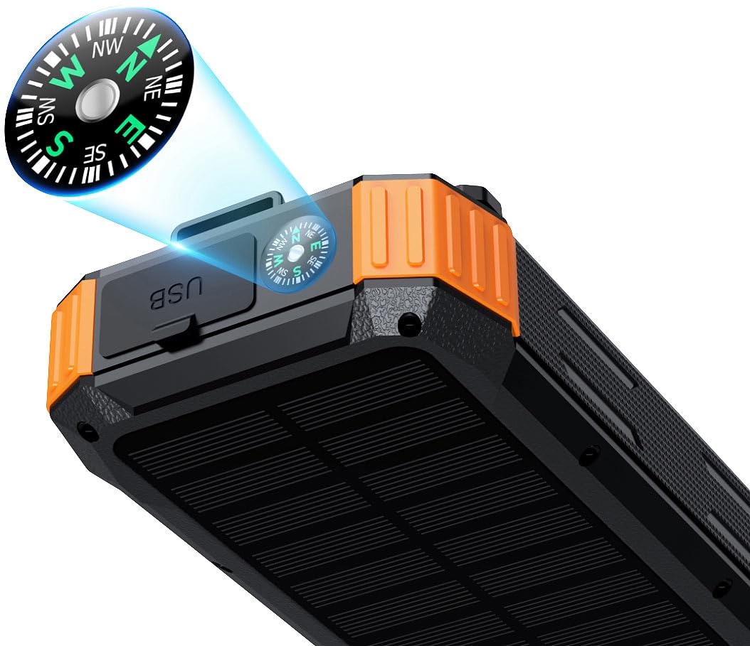 revolt Dynamo-Powerbank: Kurbel-Solar-Powerbank, 20.000 mAh, USB-C PD 20 W, Qi-kompatibel, LED (Kurbel-Dynamo & Solar, mit Lithium Polymer Akku, Steckdose)
