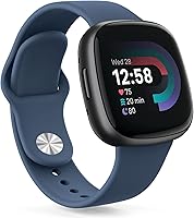 Vista 13 de AK Bandas de silicona para Fitbit - Compatible con Versa 3/4 y Sense/Sense 2, correas suaves en verde aguacate