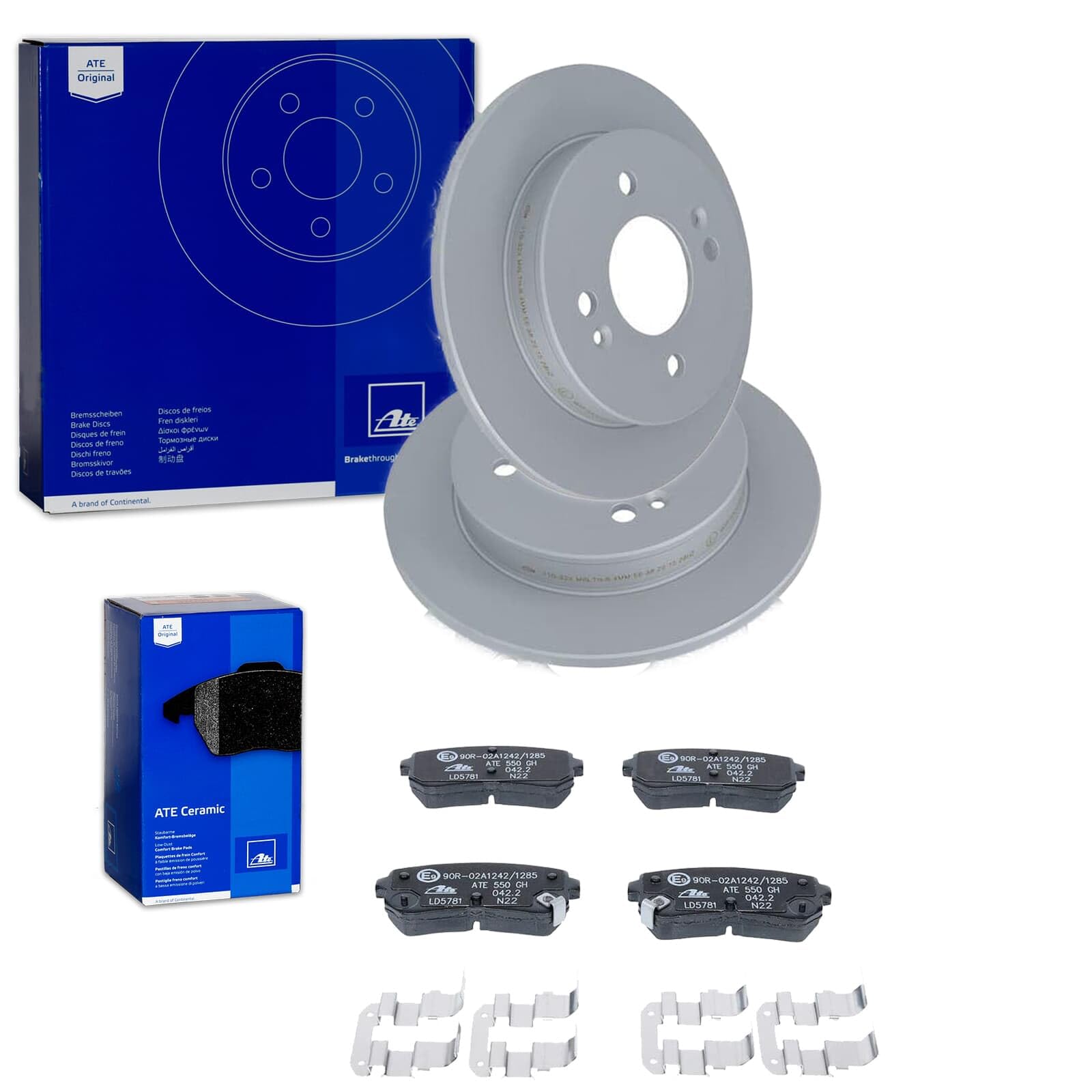 ATE Bremsscheiben 234mm + Ceramic hinten | 24.0110-0324.1 + 13.0470-5781.2 Kompatibel mit Picanto II (ta)