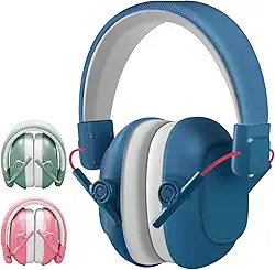 Abafadores de Proteção Auditiva,ajustáveis para idades de 3 a 16 anos,fones de ouvido com cancelamento de ruído,redução de som de 25dB ideal para proteção,auxílio à concentração