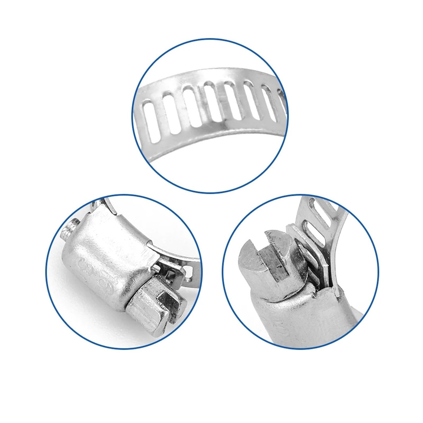 Kit De Abrazadera De Manguera De Acero Inoxidable, Abrazadera De Manguera De Acero Inoxidable Abrazadera De Manguera Grande De 2 5 M Y 6 Tornillos De Fijacion Ajustables 96865320