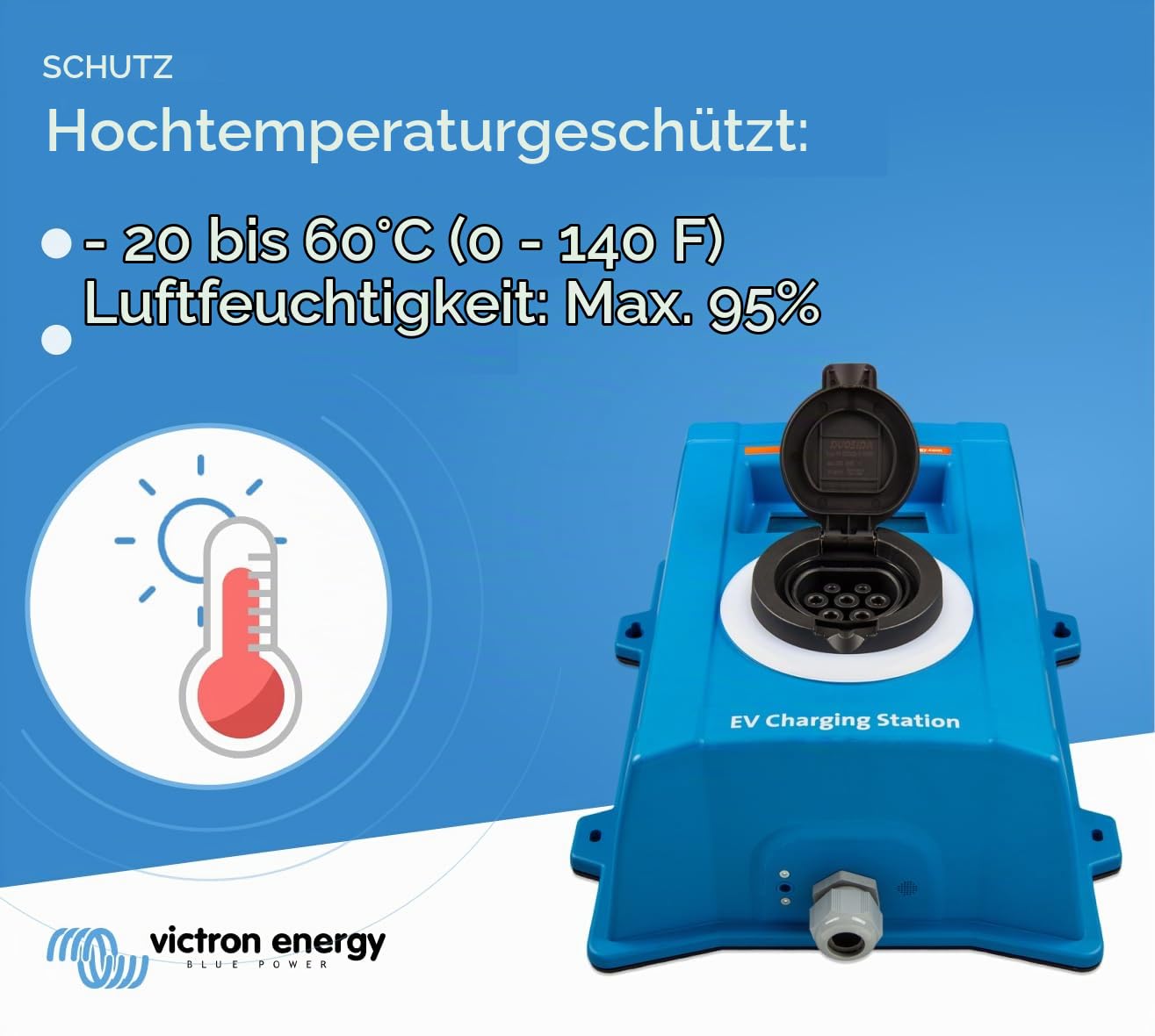 Victron Energy EV-Ladestation, 170-265 VAC 22 kW, Typ 2, WLAN, Bluetooth