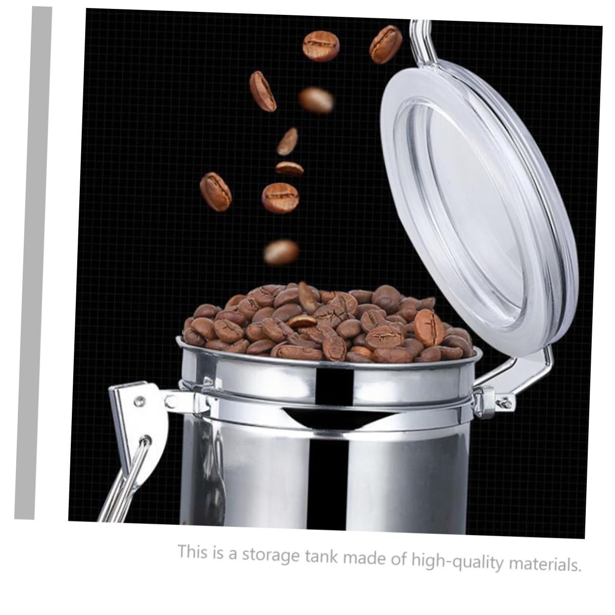 Zerodeko Recipiente Hermético de Acero Inoxidable para Almacenar Alimentos, 4 Piezas Cierre Seguro, Adecuado para Café y Té en Cocina