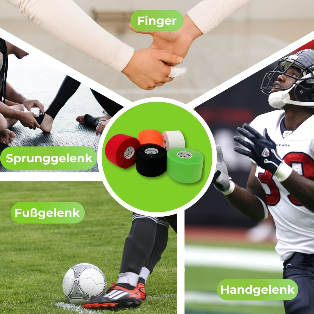LisaCare Sports Tape, 6 Rolls 3.8 cm Wide, Sports Tapes, Football Tape, Athletic Tape - Image 4