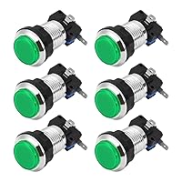 Vista 5 de uxcell Botón pulsador de juego 1.299 in redondo interruptor de botón con micro interruptor para videojuegos arcade azul 6pcs