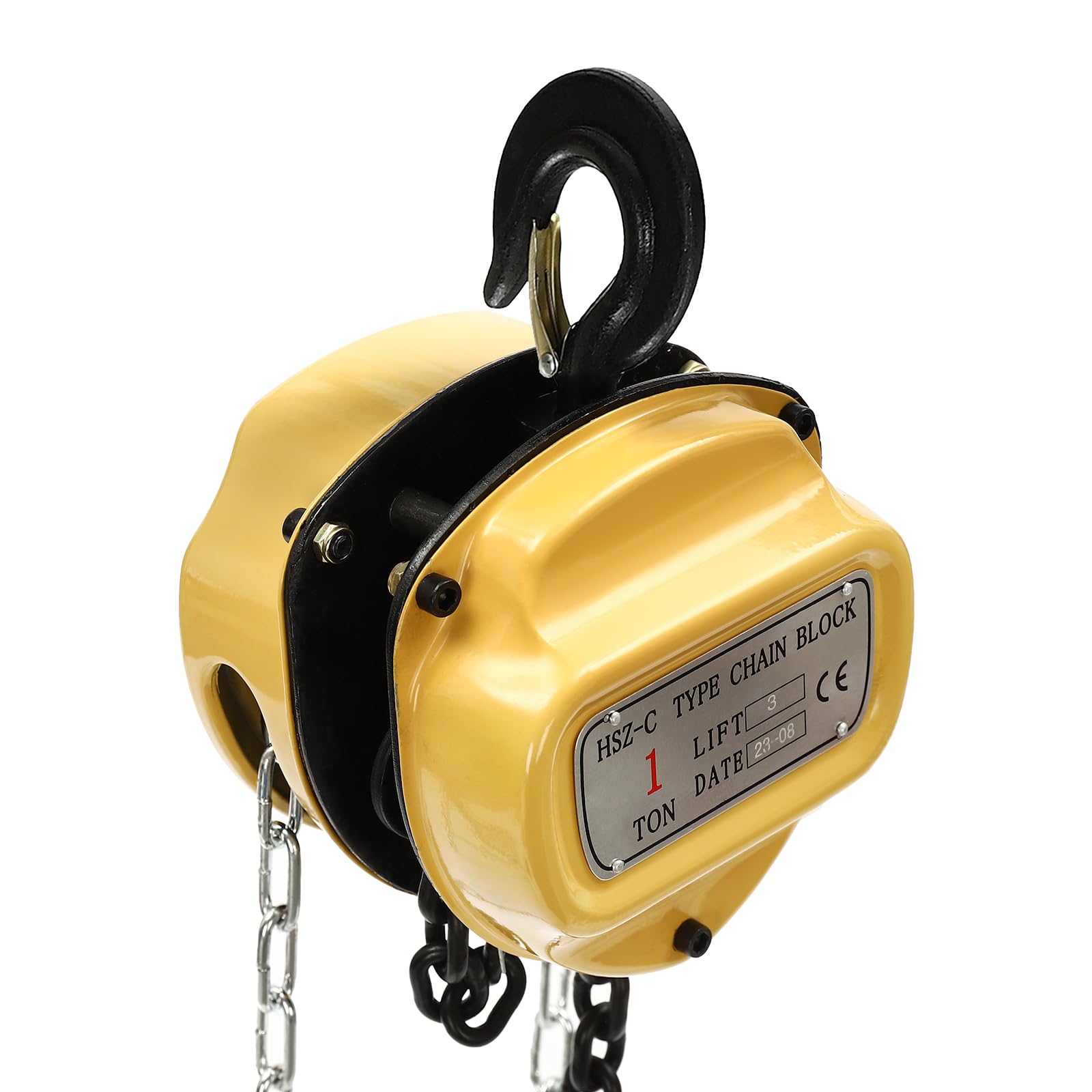 Hand Chain Hoist?1T Triangular Hand Hoist with 360 Degree Rotatable Hooks and Guide Wheel Heavy Duty Hooks Industrial Grade Steel Structures Used in Most Industrial Fields