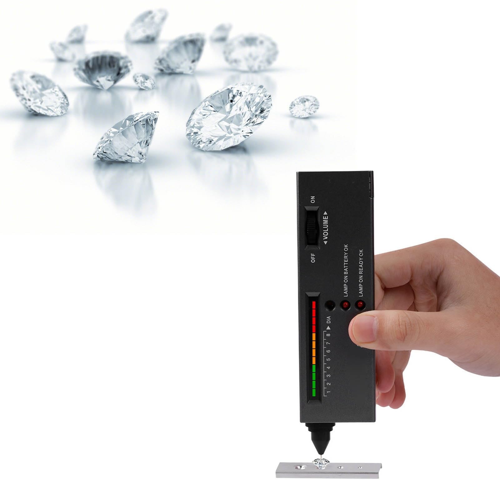 Portable Electronic Diamond Tester Pen with 30X Magnifier, LCD Screen, High Accuracy Professional Gemstone Jewellery Testing Tool