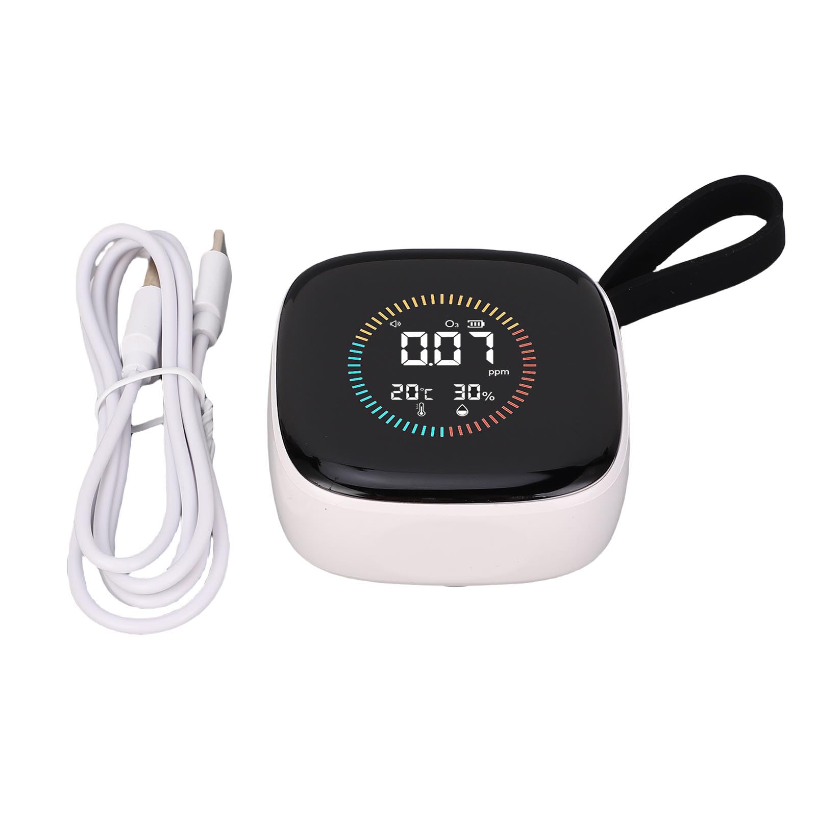 Jeffergarden Medidor de Calidad del Aire O3 3 en 1, Detector de Humedad Recargable, Probador de Ozono en Tiempo Real para Uso Doméstico, de Oficina y Al Aire Libre