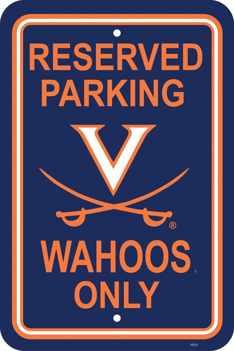NCAA Virginia Cavaliers 12-by-18 inch Plastic Parking Sign