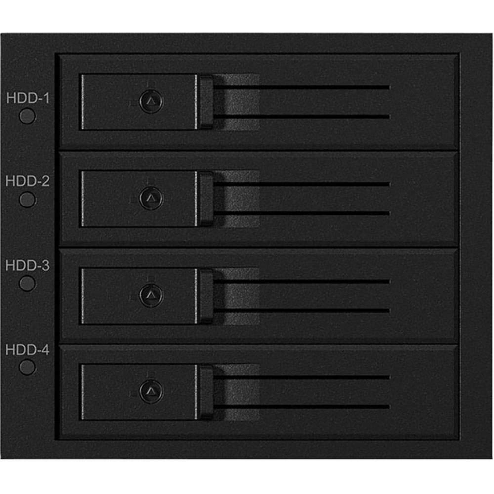 Icy Box IB-564SSK Boîtier pour 4 x Disques durs 3,5" 3 Baies 5,25" SATA/SAS I/II/III Noir