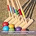 ApudArmis 35In Six Players Croquet Set with Deluxe Premiun Pine Wooden Mallets,Colored Ball,Wickets,Stakes - Lawn Backyard Game Set for Adults/Teens/Family (Large Carry Bag Including)