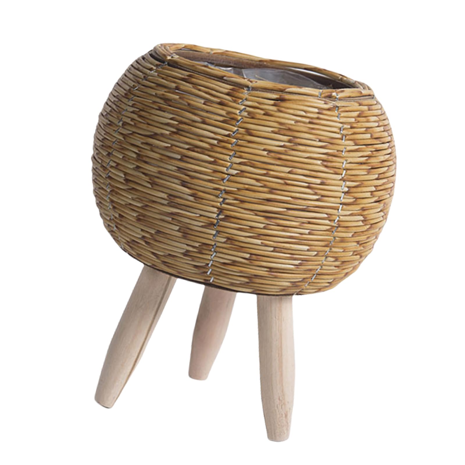 Msioytog Rattan Plant Basket Indoor Handwoven Pots for Planter Flowers Decorations Laundry Basket Household Rattan Stand