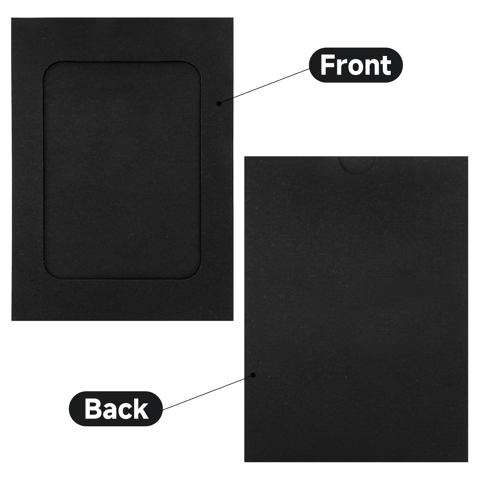 Anwyll Marcos de fotos de papel de 4 x 6 pulgadas, 30 marcos de fotos de papel negro, marcos de fotos de cartón con clip y cuerda, soportes para fotos, kit de exhibición para colgar fotos, decoración