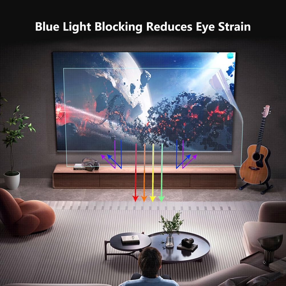 Protector De Pantalla Antirrojo De 86 Pulgadas, Mate Y Antirreflejos Lámina Que Filtra La Luz Azul Compatible Con Pantallas LCD, LED, OLED/QLED Y HDTV