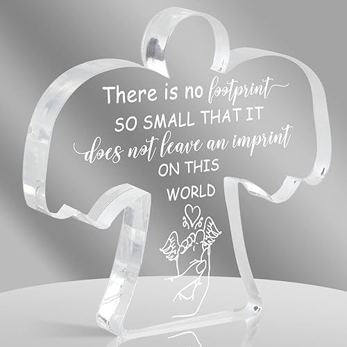 Miniatura 1 de Regalos de aborto espontáneo para madres, regalo de recuerdo, regalos de condolencias, huella de bebé, letrero decorativo de acrílico de ángel