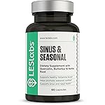 LES Labs Sinus & Seasonal - Sinus Relief, Nasal Health, Balanced Histamine Response, Clear Lungs & Respiratory Health - Butterbur, Quercetin, Nettle Root & Bromelain - Non-GMO Supplement - 60 Capsules