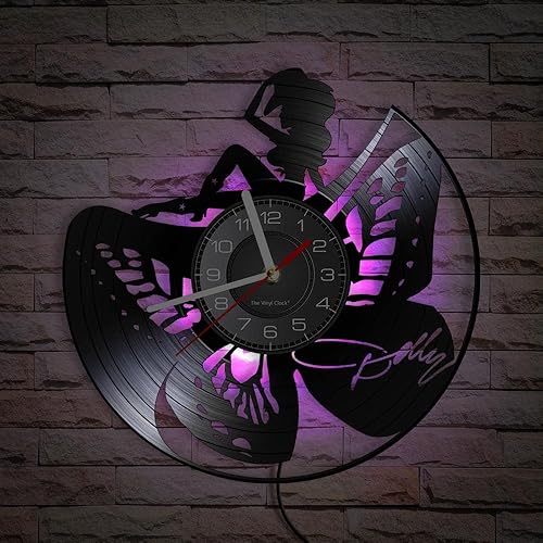 Reloj de pared LED de mariposa de hadas de 12 pulgadas con 7 colores cambiantes, cuarzo silencioso, sin tictac, moderno, decorativo, analógico,