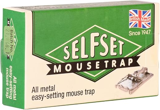 Selfset Mouse Trap Kills Mice Galvanised Metal Strong, Quick Snap and Hold