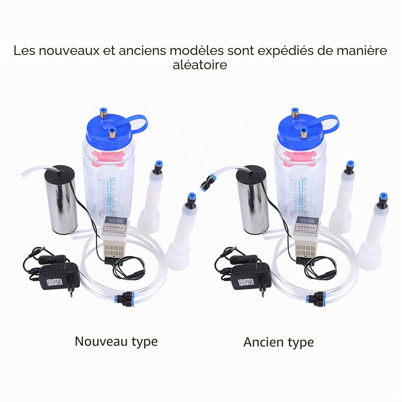 Machine à Traire Électrique 2L, Kit de Traire Portable pour Vaches avec Pompe à Vide à Traire Pulsée Machine à Traire de Chèvre à Double Tête Machine à Lait