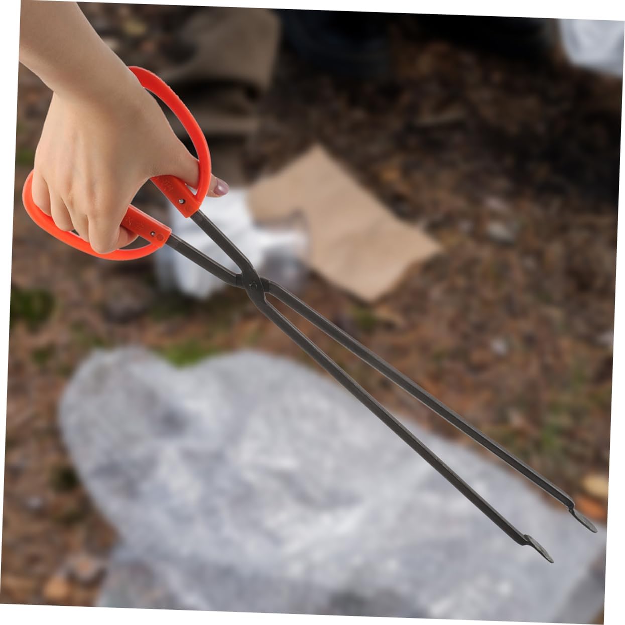 Cabilock 2Pcs Outdoor Trash Grabber Picker Tool Long Handled Litter Up Tool for Easy Cleaning Ergonomic Design for Firewood for Garden Fire Pit Use