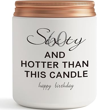 60th Birthday Gifts for Women, Men - Funny 60 Year Old Happy Bday Candle Gift