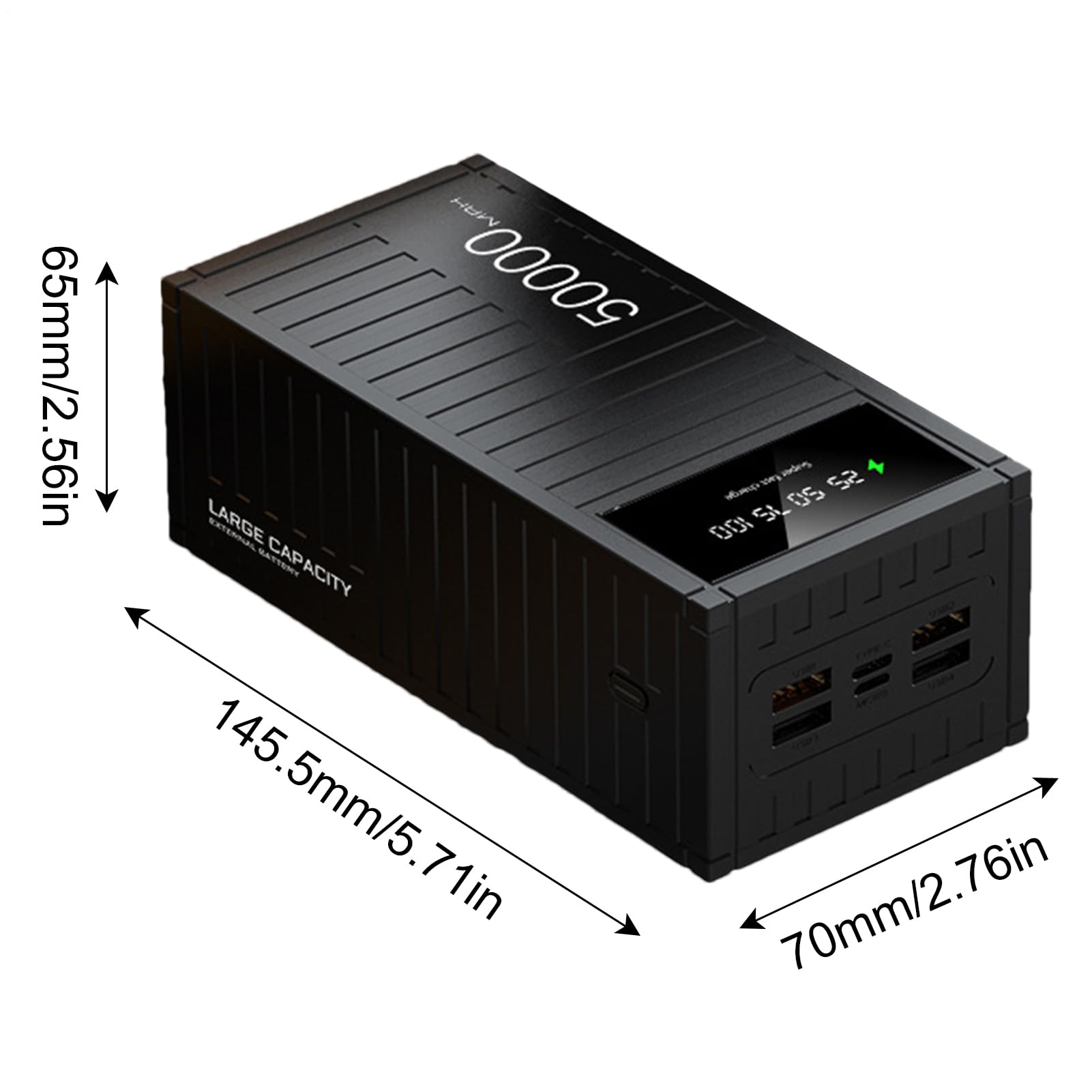 Power Bank 50000mAh Batería Externa, Cargador Portátil, Banco De Energía Portátil Carga Rapida 66w, Multifuncional para Teléfono con Pantalla LED para Senderismo, Camping, Viajes Al Aire Libre